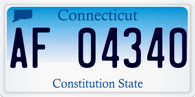 CT license plate AF04340