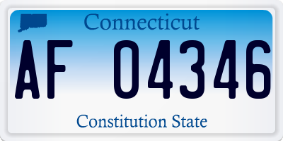 CT license plate AF04346