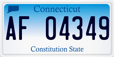 CT license plate AF04349