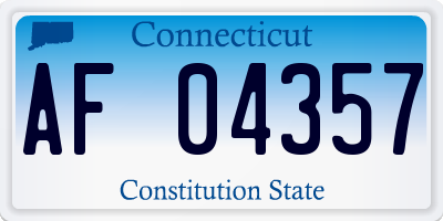 CT license plate AF04357