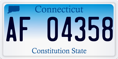 CT license plate AF04358