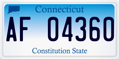 CT license plate AF04360