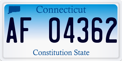 CT license plate AF04362