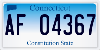 CT license plate AF04367