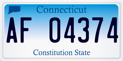 CT license plate AF04374