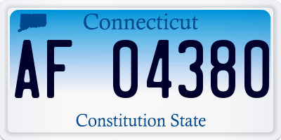 CT license plate AF04380