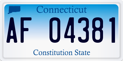 CT license plate AF04381