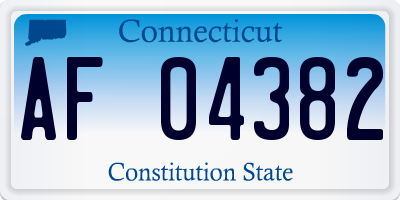 CT license plate AF04382
