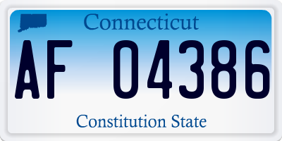 CT license plate AF04386