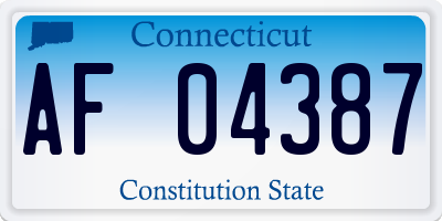 CT license plate AF04387