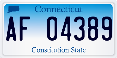 CT license plate AF04389