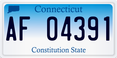 CT license plate AF04391
