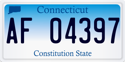 CT license plate AF04397