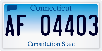 CT license plate AF04403