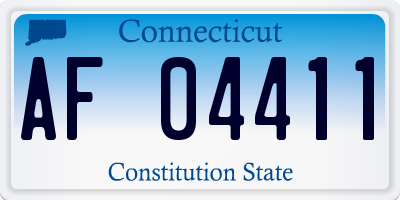 CT license plate AF04411