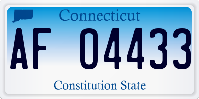 CT license plate AF04433