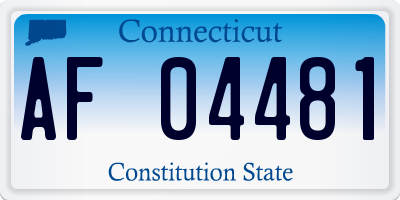 CT license plate AF04481