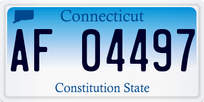 CT license plate AF04497
