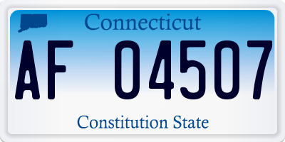 CT license plate AF04507
