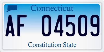 CT license plate AF04509