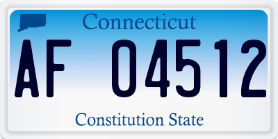 CT license plate AF04512