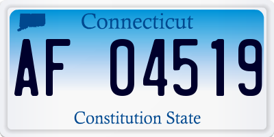 CT license plate AF04519
