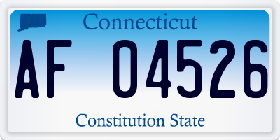 CT license plate AF04526