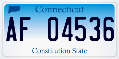 CT license plate AF04536