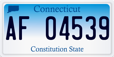 CT license plate AF04539
