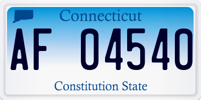 CT license plate AF04540