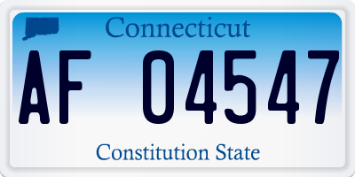 CT license plate AF04547