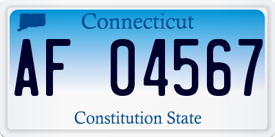 CT license plate AF04567