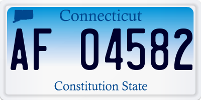 CT license plate AF04582