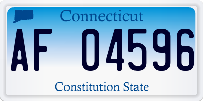CT license plate AF04596