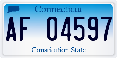 CT license plate AF04597