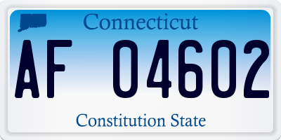 CT license plate AF04602
