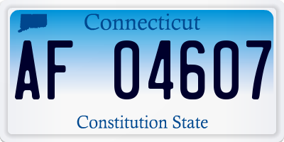 CT license plate AF04607