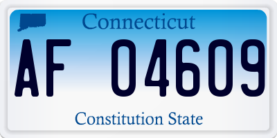 CT license plate AF04609