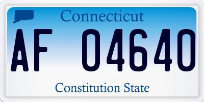 CT license plate AF04640