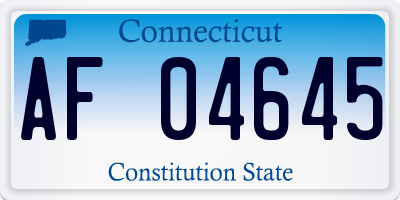 CT license plate AF04645