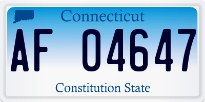 CT license plate AF04647