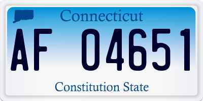CT license plate AF04651