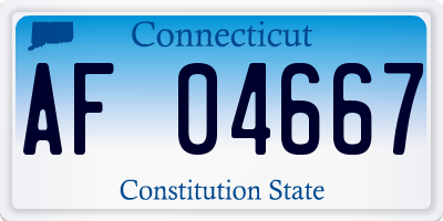 CT license plate AF04667