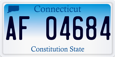 CT license plate AF04684