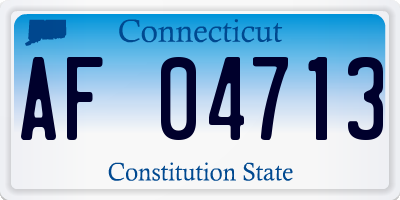 CT license plate AF04713