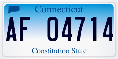 CT license plate AF04714