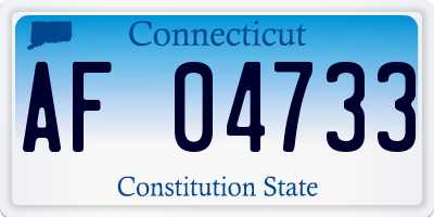 CT license plate AF04733
