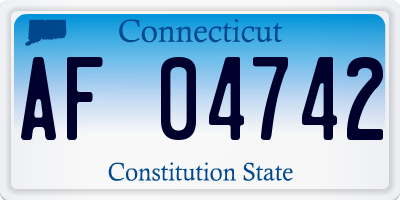 CT license plate AF04742