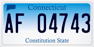 CT license plate AF04743