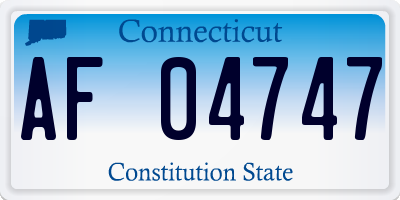 CT license plate AF04747
